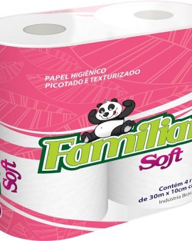 Papel Higiênico Familiar Soft Folha Simples 4x30Mt